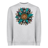 Cowhide Leopard Serape Gemstone  Sunflower Heavyweight Sweatshirt | Teevron