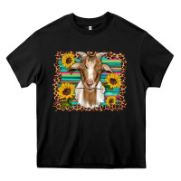 Black goat daisy sunflowers leopard serape glitter Heavy Core Tee - Artiststas