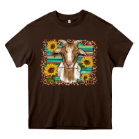 Chocolate Brown goat daisy sunflowers leopard serape glitter Heavy Core Tee - Artiststas