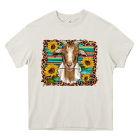 Cream goat daisy sunflowers leopard serape glitter Heavy Core Tee - Artiststas