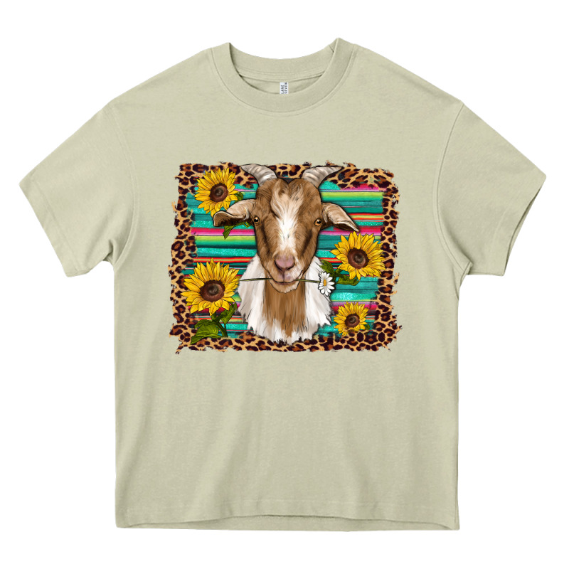 Goat Daisy Sunflowers Leopard Serape Glitter Heavy Core Tee by Artiststas | Teevron