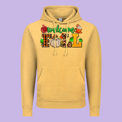 Welcome Fall Vintage Hoodie Designed By Adodesignshop