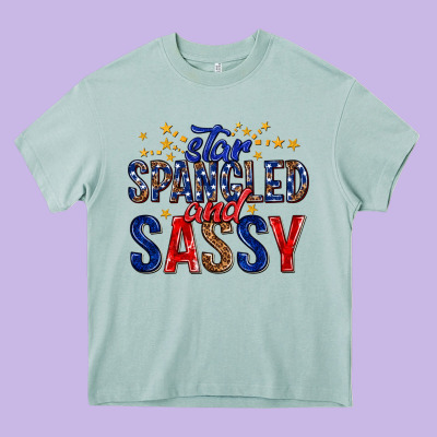 Star Spangled And Sassy Billie Wilder Heavy Core Tee Designed By Texasbilliewilder