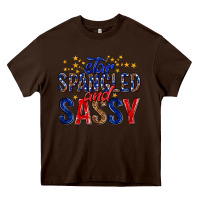 Chocolate Brown star spangled and sassy billie wilder Heavy Core Tee - texasbilliewilder