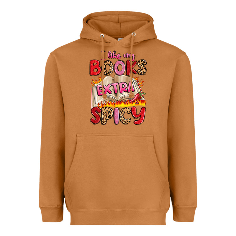 I Like My Books Extra Spicy Heavyweight Hoodie by Artiststas | Teevron