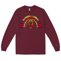 Burgundy lady of guadalupe rainbow Long Sleeve Tee - Jasminsmagicworld