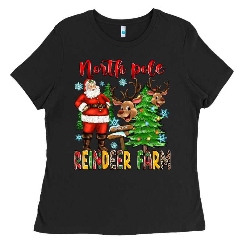 North Pole Reindeer Farm Ladies Tee by Zillion Design Studio | Teevron