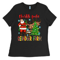 Black north pole reindeer farm Ladies Tee - Zillion Design Studio