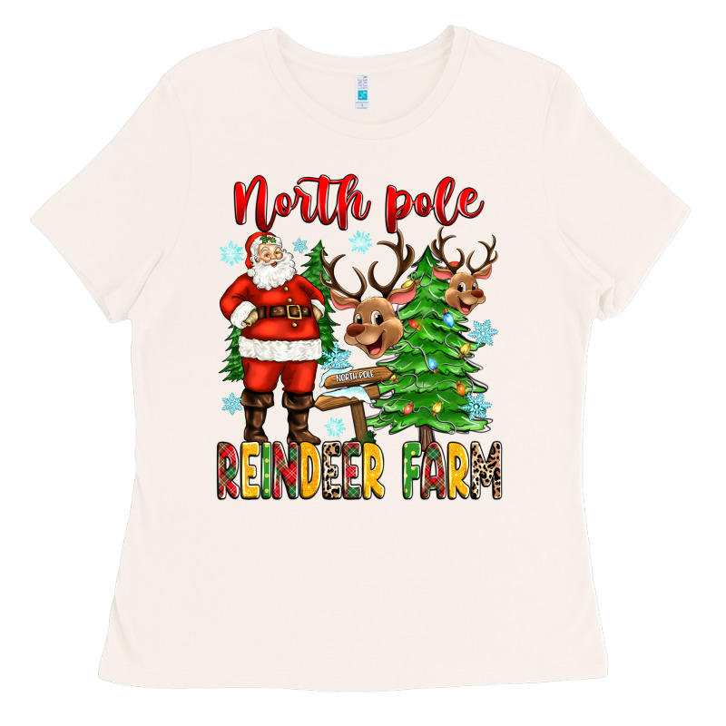 North Pole Reindeer Farm Ladies Tee by Zillion Design Studio | Teevron