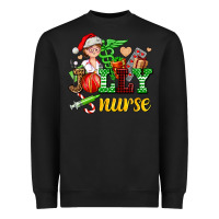 Black jolly nurse with Christmas element Heavyweight Sweatshirt - AdoDesignShop