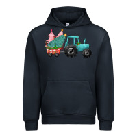 Navy christmas tree tractor Urban Hoodie - CowGirlArtShop