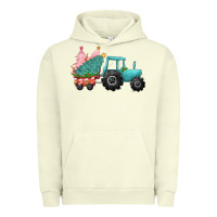 Pigment Pistachio christmas tree tractor Urban Hoodie - CowGirlArtShop