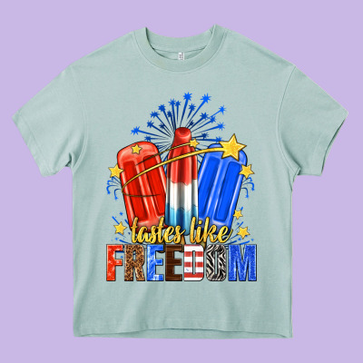 Tastes Like Freedom Popsicles Billie Wilder Heavy Core Tee Designed By Texasbilliewilder
