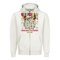Oatmeal Heather griswold illumination Zipper Hoodie - MaliasSmallBusiness