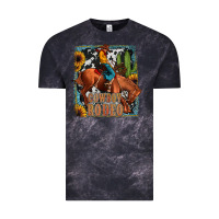 Cloud Black cowboy rodeo Vintage Tee - JahusDesignShop