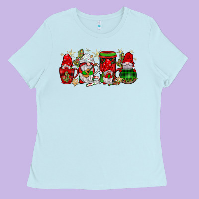 Christmas Mexican Gnomies Coffee Ladies Tee Designed By Jahusdesignshop
