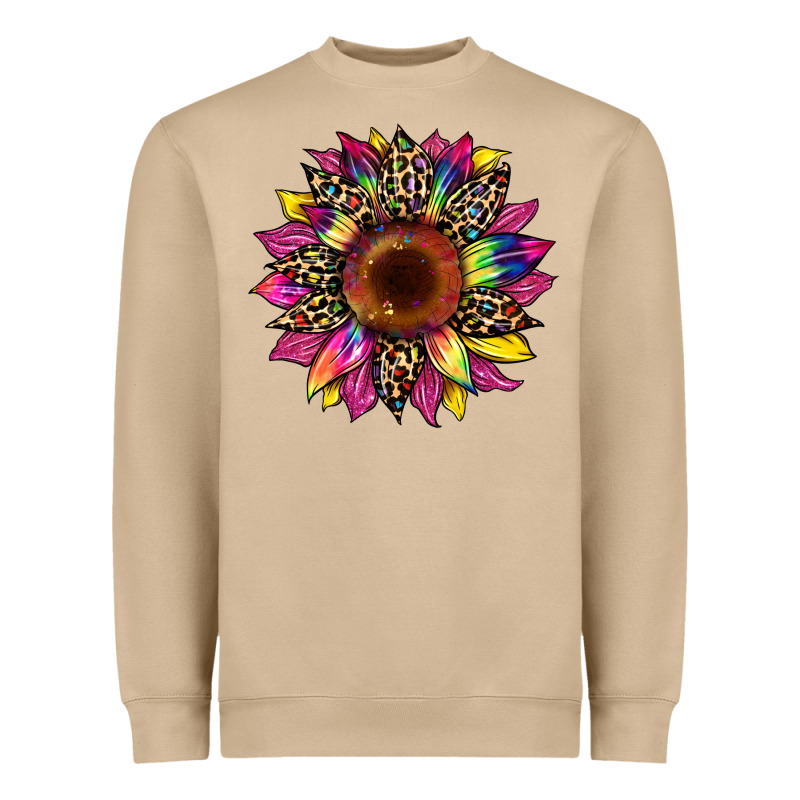 Tie Dye Leopard Sunflower Heavyweight Sweatshirt by Artiststas | Teevron