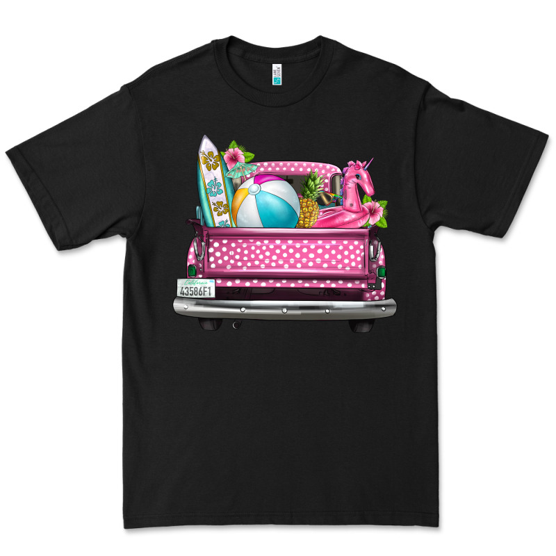 Summer Pink Truck Beach Premium Tee by texasbilliewilder | Teevron