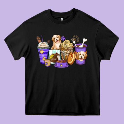 Havanese Terrier Coffee Cups Heavy Core Tee Designed By Zillion Design Studio
