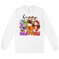 White Happy Hallothanksmas coffee cups Long Sleeve Tee - NancyCooperArtShop