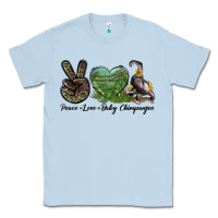Dusty Blue Leopard Peace Love Baby Chimpanzee Classic Tee - LillyAllenDesigns