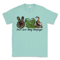 Seafoam Leopard Peace Love Baby Chimpanzee Classic Tee - LillyAllenDesigns