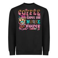 Black coffee gives me nurse power Heavyweight Sweatshirt - AdoDesignShop