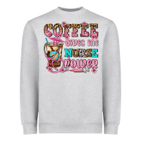 Heather Grey coffee gives me nurse power Heavyweight Sweatshirt - AdoDesignShop