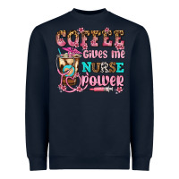 Navy coffee gives me nurse power Heavyweight Sweatshirt - AdoDesignShop