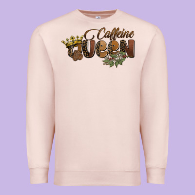 Caffeine Queen Premium Sweatshirt Designed By Barkaloodesign