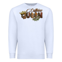 White caffeine queen Premium Sweatshirt - BarkalooDesign