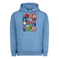 Pigment Pebble Blue ho ho ho gnomes Urban Hoodie - CowGirlArtShop