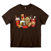 Chocolate Brown golden retriever coffee cups Heavy Core Tee - Zillion Design Studio