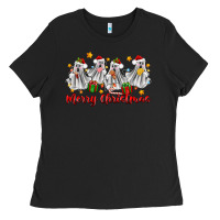 Black merry christmas pantasmas ghost christmas Ladies Tee - Zillion Design Studio