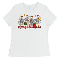 White merry christmas pantasmas ghost christmas Ladies Tee - Zillion Design Studio