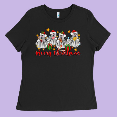 Merry Christmas Pantasmas Ghost Christmas Ladies Tee Designed By Zillion Design Studio