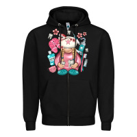 Black dentist gnome Zipper Hoodie - NancyCooperArtShop