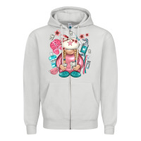 Dove Grey dentist gnome Zipper Hoodie - NancyCooperArtShop
