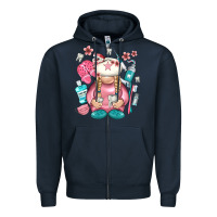 Navy dentist gnome Zipper Hoodie - NancyCooperArtShop