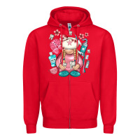 Red dentist gnome Zipper Hoodie - NancyCooperArtShop