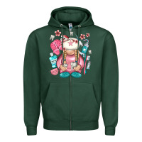 Sports Green dentist gnome Zipper Hoodie - NancyCooperArtShop