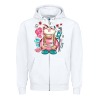 White dentist gnome Zipper Hoodie - NancyCooperArtShop