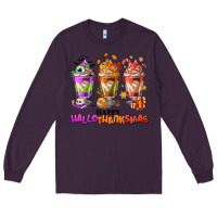 Plum Happy Hallothanksmas coffee cups Long Sleeve Tee - NancyCooperArtShop