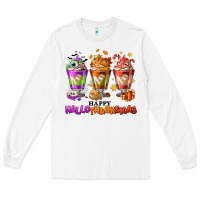 White Happy Hallothanksmas coffee cups Long Sleeve Tee - NancyCooperArtShop