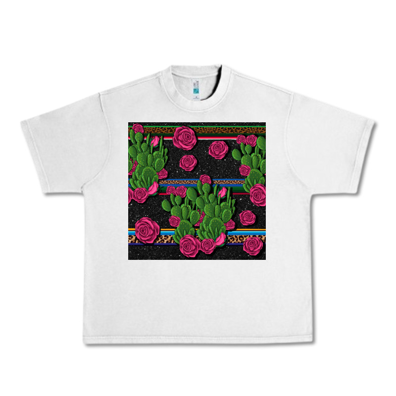 Mexican Rose And Cactus Seamless Pattern Urban Heavy Tee by BundleAndBundleShop | Teevron