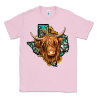 Bubblegum Pink Texas map long haired shaggy cow Classic Tee - Jasminsmagicworld