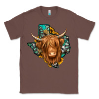 Chestnut Texas map long haired shaggy cow Classic Tee - Jasminsmagicworld