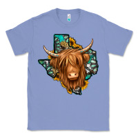 Colony Blue Texas map long haired shaggy cow Classic Tee - Jasminsmagicworld