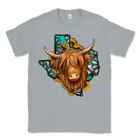 Heather Grey Texas map long haired shaggy cow Classic Tee - Jasminsmagicworld