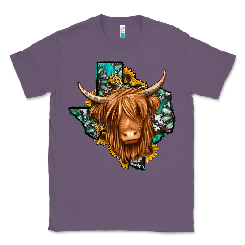 Texas Map Long Haired Shaggy Cow Classic Tee by Jasminsmagicworld | Teevron